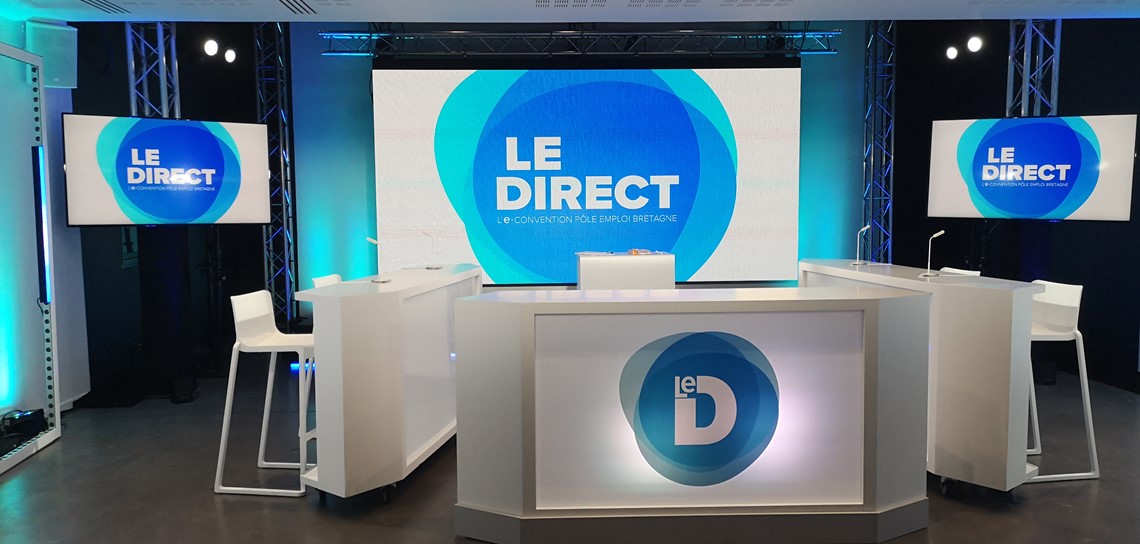 mobilier pour un événement digital, mobilier plateau TV 66