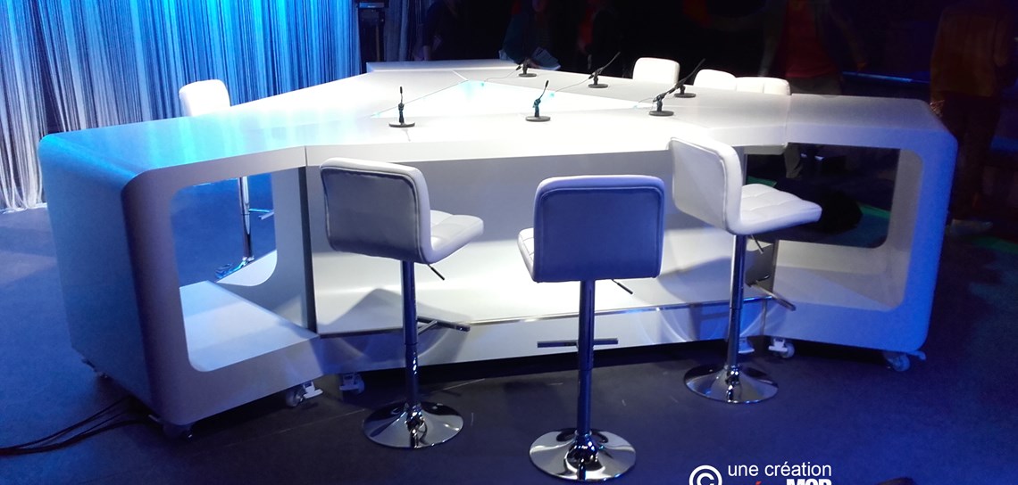 création mobilier TV, conception table TV, Scénomob